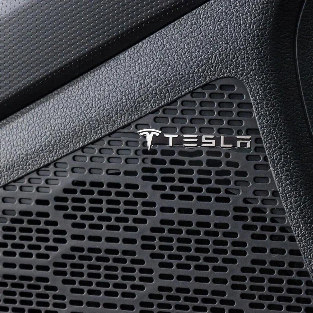 Autocolant Auto Tesla 2/4 Bucăți Logo Aluminiu 3D Insigne Audio pentru Sunet Auto Autocolante Decal Difuzor Pentru Tesla Model 3 Mod Bobină SpaceX Model X