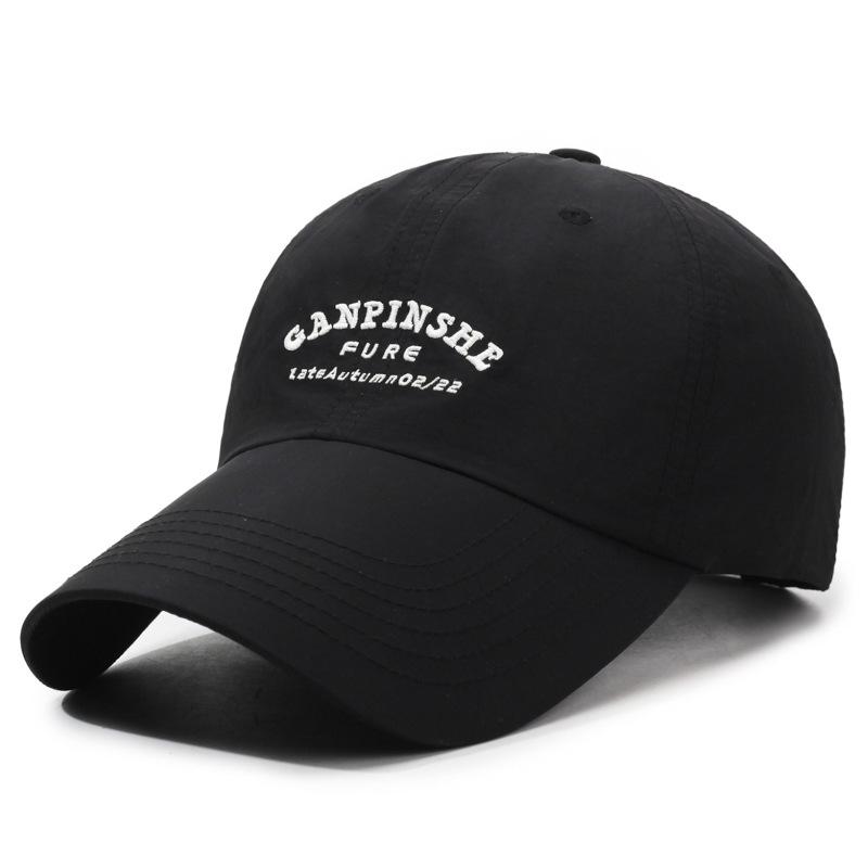 New Polyester Quick-Dry Breathable Unisex Summer Baseball Cap with Embroidery Sun Protection 6-Panel Design Adjustable Adjustable чёрный
