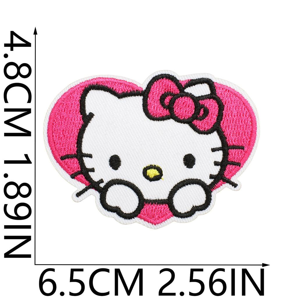 Anime Kitten Embroidery Cloth Sticker Cute Classic Animated Cat Patch Sticker Clothes Dress Up Big Face Cat Embroidery Label