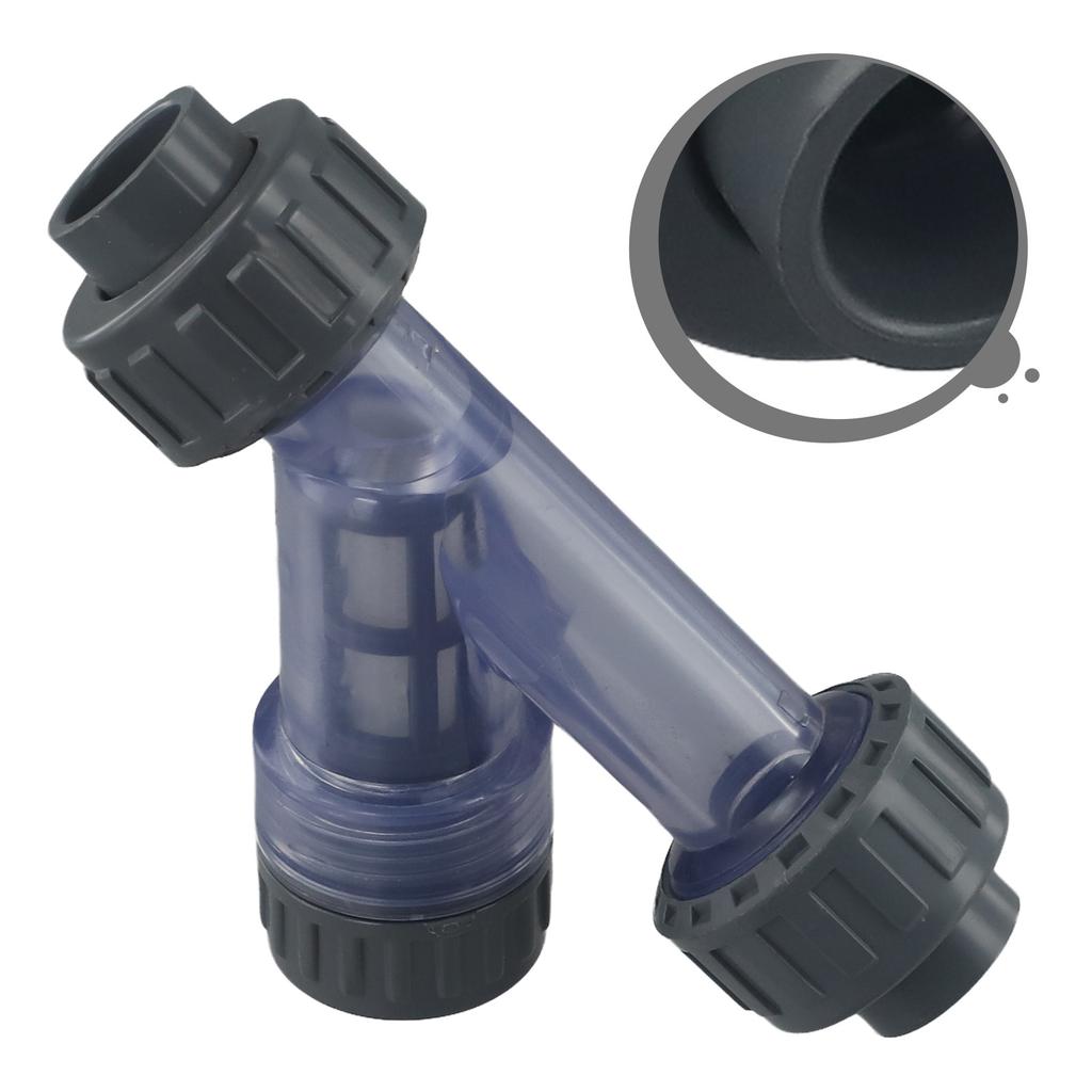 I.D 20~63mm Transparent PVC Y-Type Filter Aquarium Fish Tank Irrigation Filters 1pcs Garden Water Pipe Connectors