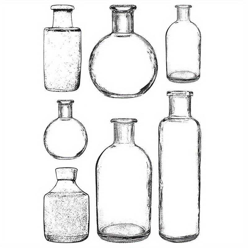 

New Vase Glass Bottle Pattern Clear Stamps For DIY Craft Making Greeting Card and Album Scrapbooking No Metal Cutting Dies