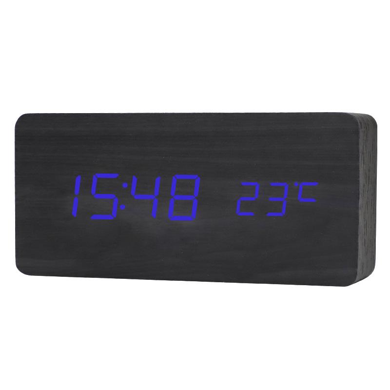 Silent LED Retro Wooden Alarm Clock - Creative and Luminous for Bedroom or Living Room