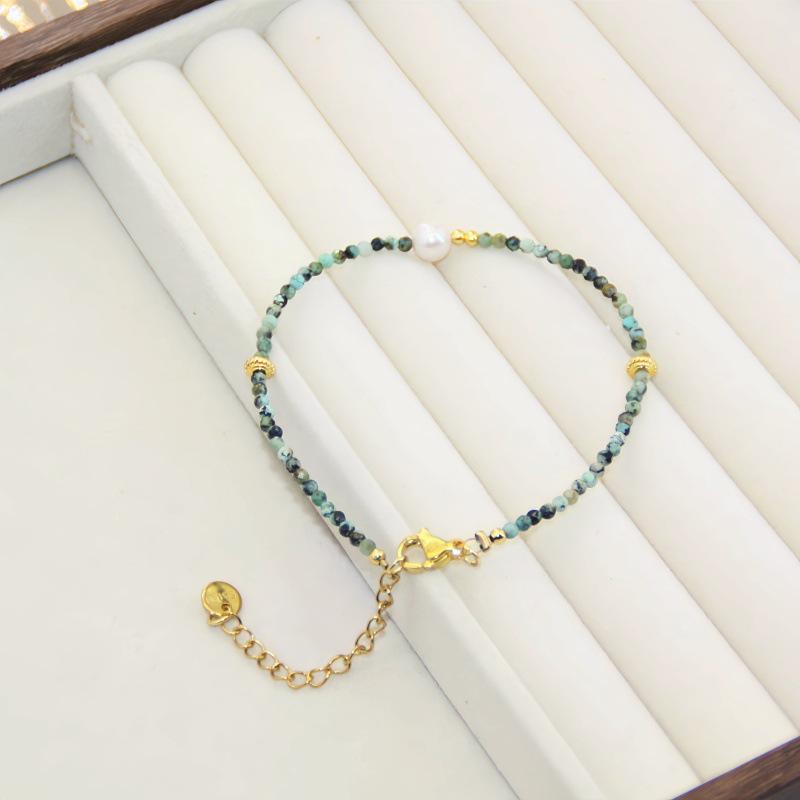 Оригинальный Дизайн Ручной Работы Чокер из Жемчуга Пресной Воды и Африканского Бирюзового Бисера