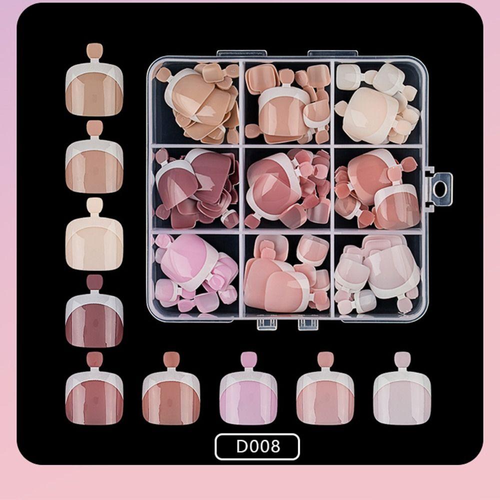 108pcs Mixed Color Fake Nail Almond Coffin Press On Nails New French False Nail  DIY
