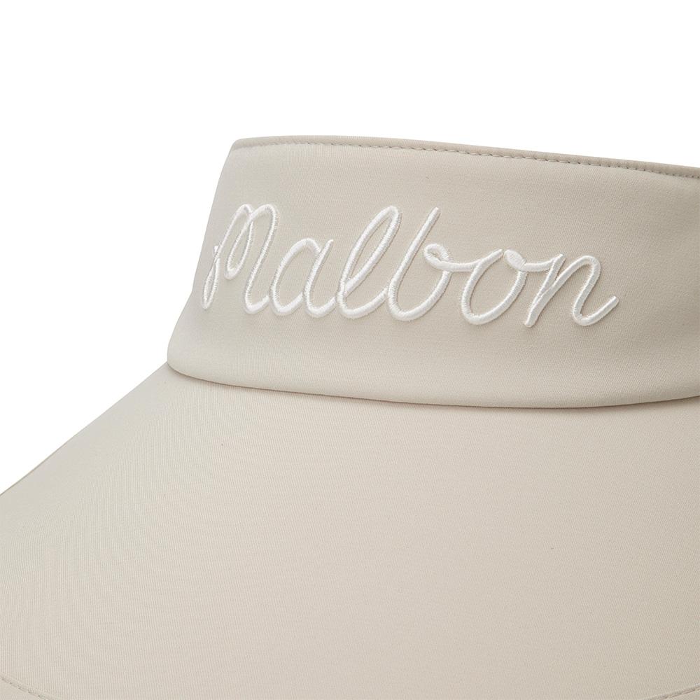MALBON GOLF Malbon Logo Wide-Brimmed Visor Beige (Woman)