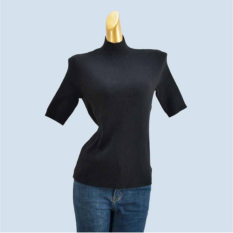 Revoked by Brand Fat Sister plus Size Half-Turtleneck Heattech Half Sleeves Loose Simple Pullover High Elastic Knitting Bottoming Shirt for Women