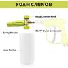 Foam Cannon 1 L Bottle Car Wash Snow Foam Lance With 1/4" Quick Connector Pressure Power Jet Washer Quick Release Adjustable Nozzle