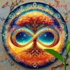 2D Cosmic Tree Iron Wall Art Waterproof Metal Sign Infinity Starry Night 8 Inch Home Decor