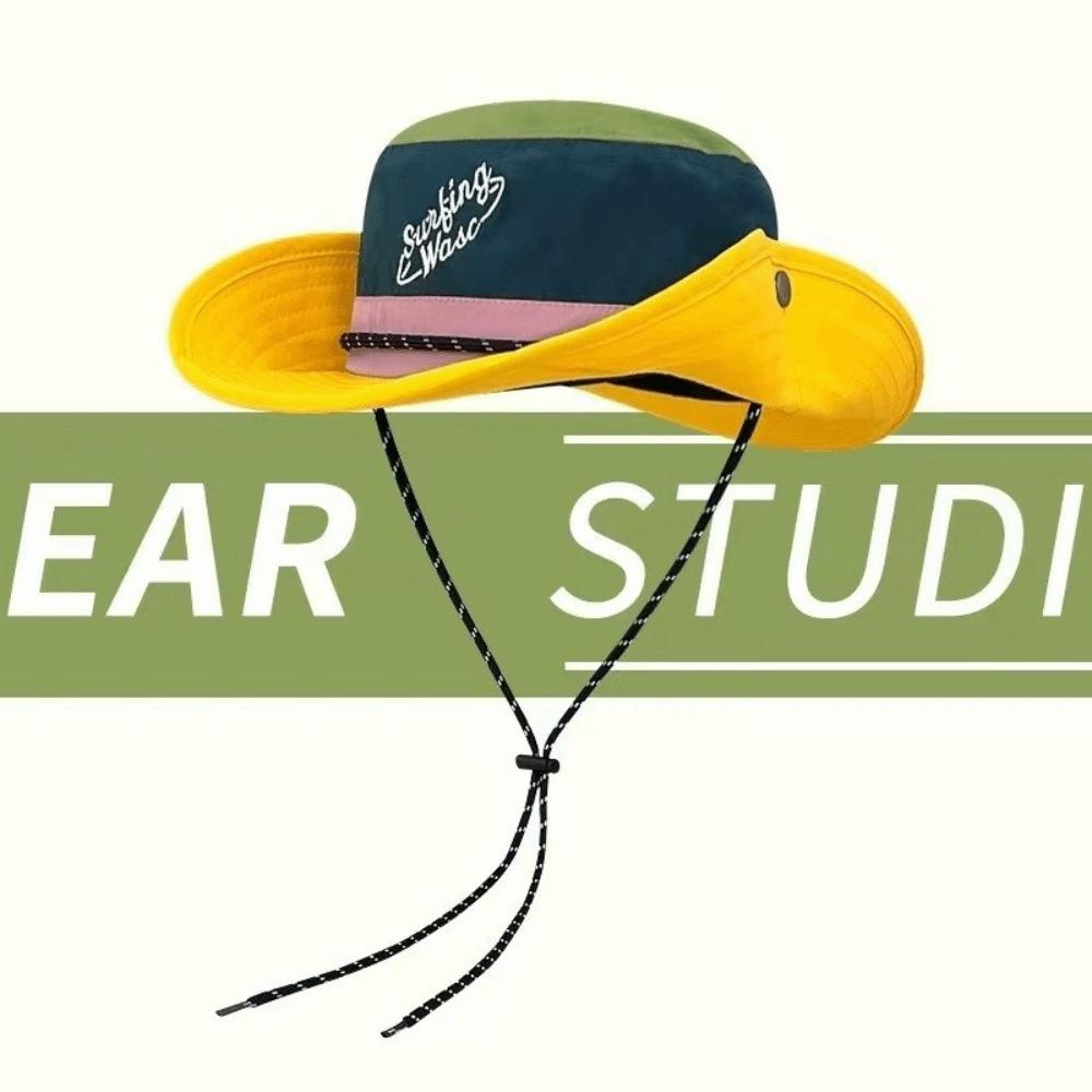 Color-blocked Design Fishermen Cap Sun Protection Big Brim Hats New Travel Bucket Hats  Outdoor Use