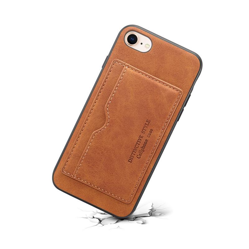 Denior for iPhone15ProMax Mobile Phone Case Apple 14Plus Card Holder 13 Leather Case 12Mini