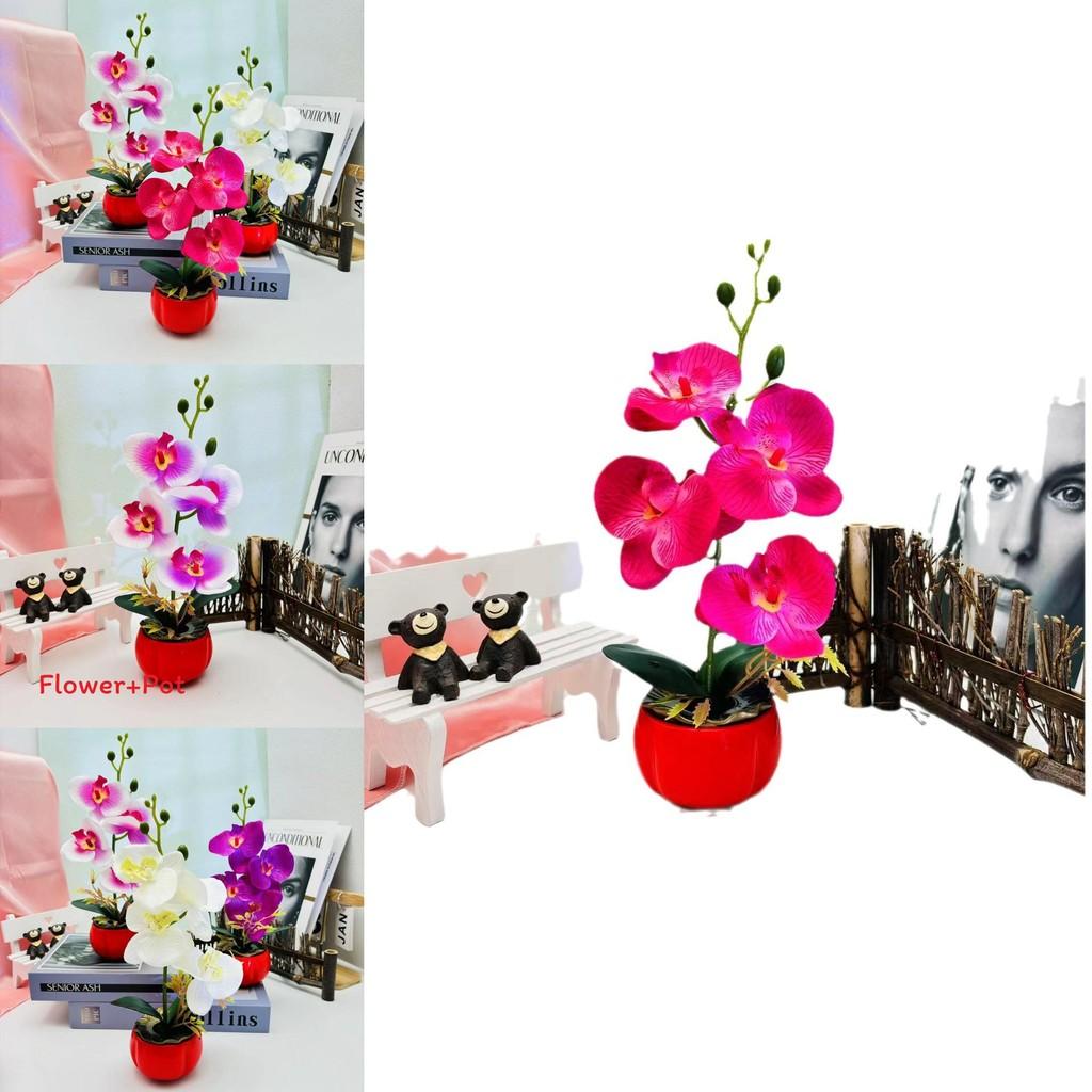 Phalaenopsis Fake Flower Arrangement With Silk And Plastic For Wedding Decor
