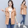 Women Double Layer Windbreaker Autumn Casual Slim Coat Fashion Plus Size Hoodies Collar Ladies Jacket