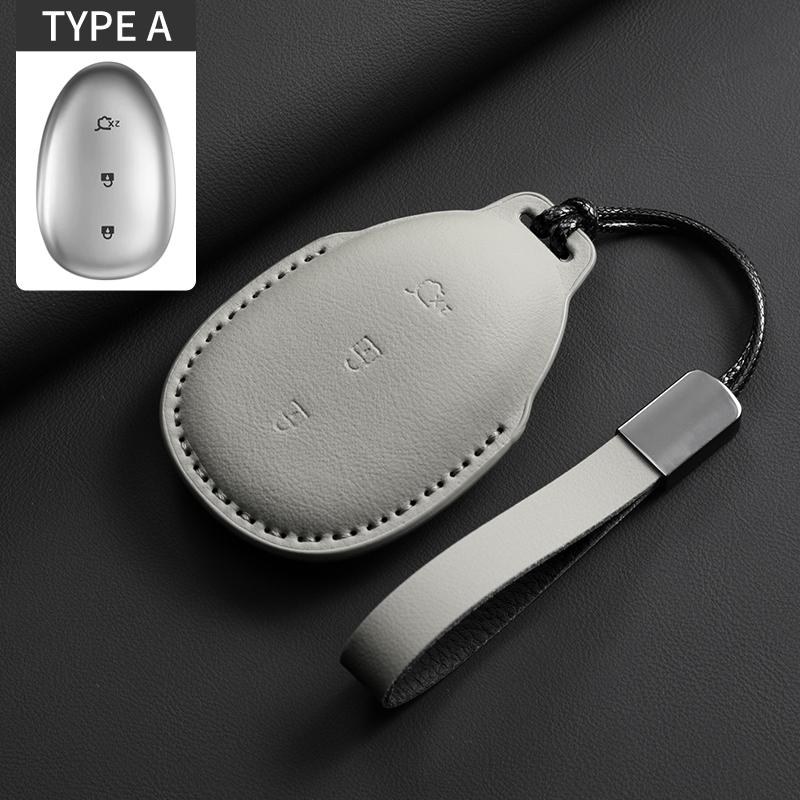 Car Key Case Cover For Changan Qiyuan A07 Q07 Original Cars Color Leather Key Case Cover Protector Shell Decoratives Accessories