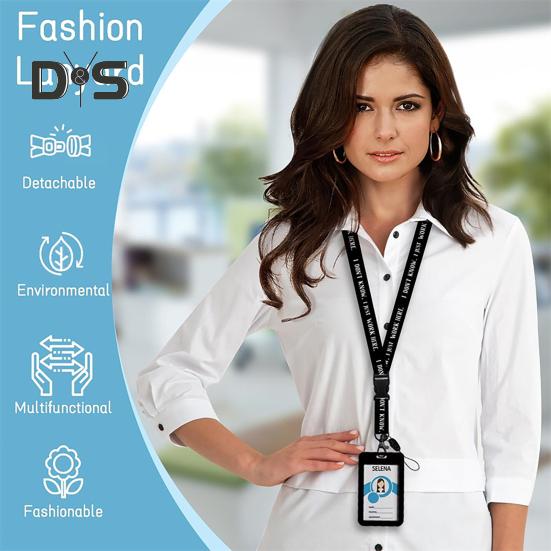 Identyfikator z smyczą, smycz dla nauczyciela z pionowym zwijaczem do identyfikatora i breloczkiem na klucze dla pielęgniarki, urzędnika, nauczyciela, personelu ochrony