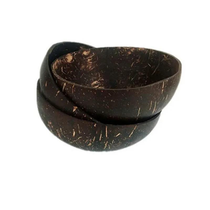 

1 шт. Кухонная миска из натуральной кокосовой скорлупы, креативное украшение, посуда, миска для фруктов, лапши, риса(Только Чаша) коричневый