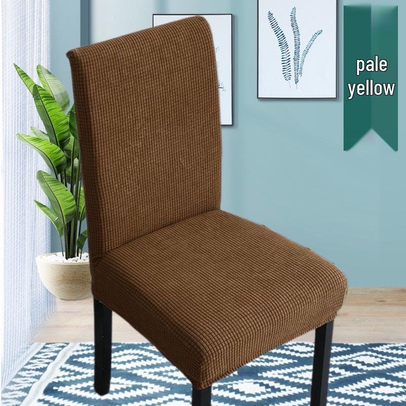 Unifarbener Hochlehner-Fleece-Stuhlbezug - Rutschfest, Staubdicht, Öl- und Fleckenabweisend, Esszimmerbankett-Überzug