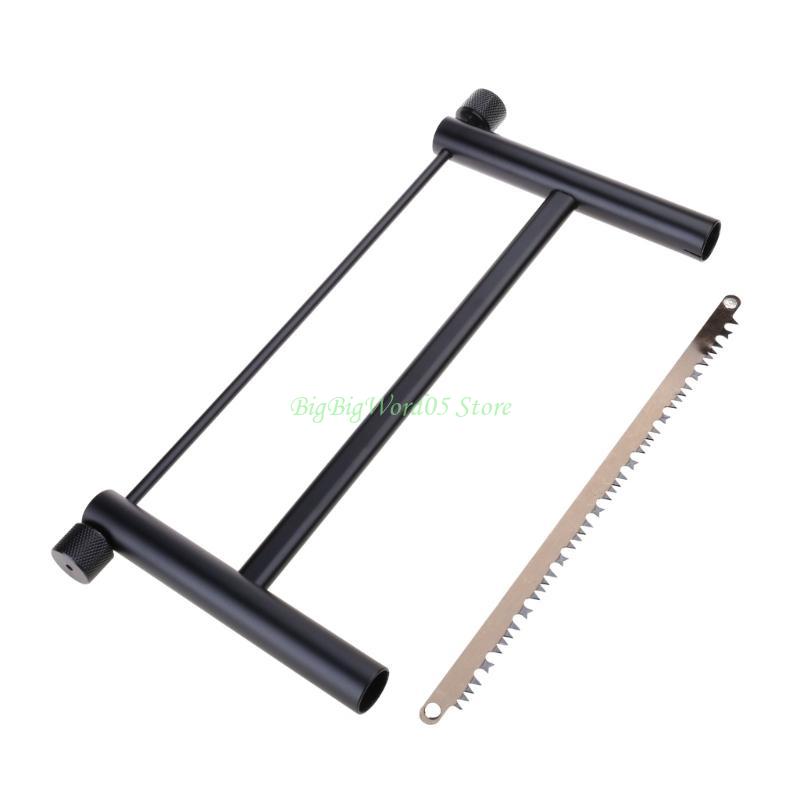 

24TE Folding Wood Saw Portable Coping Saw Frame Aluminum Alloy Handsaws Cutting Wood Woodworking in Camping Backpacking silver
