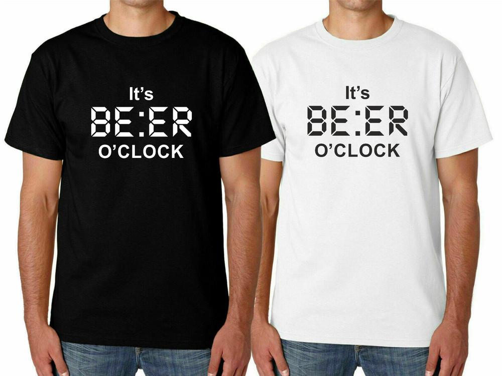 

Mens IT S BEER O CLOCK Funny T Shirt Novelty Joke Gift Him Dad Birthday Slogan 2XL