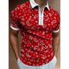 Men S Short Sleeve Polo Shirt Color Block Zip Detail Loose Fit Casual Top