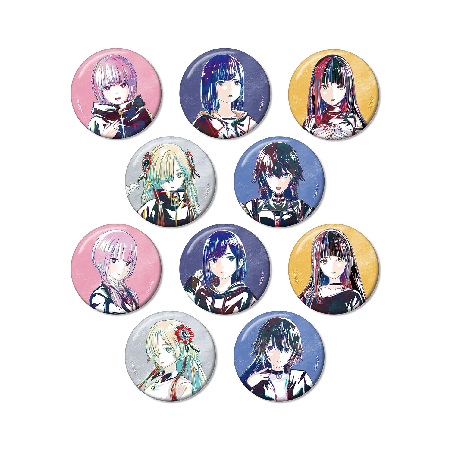 

ТВ Аниме «Город Камицубаки на реконструкции». Коллекционные значки-консервы Ani Art, Коробка из 10 штук