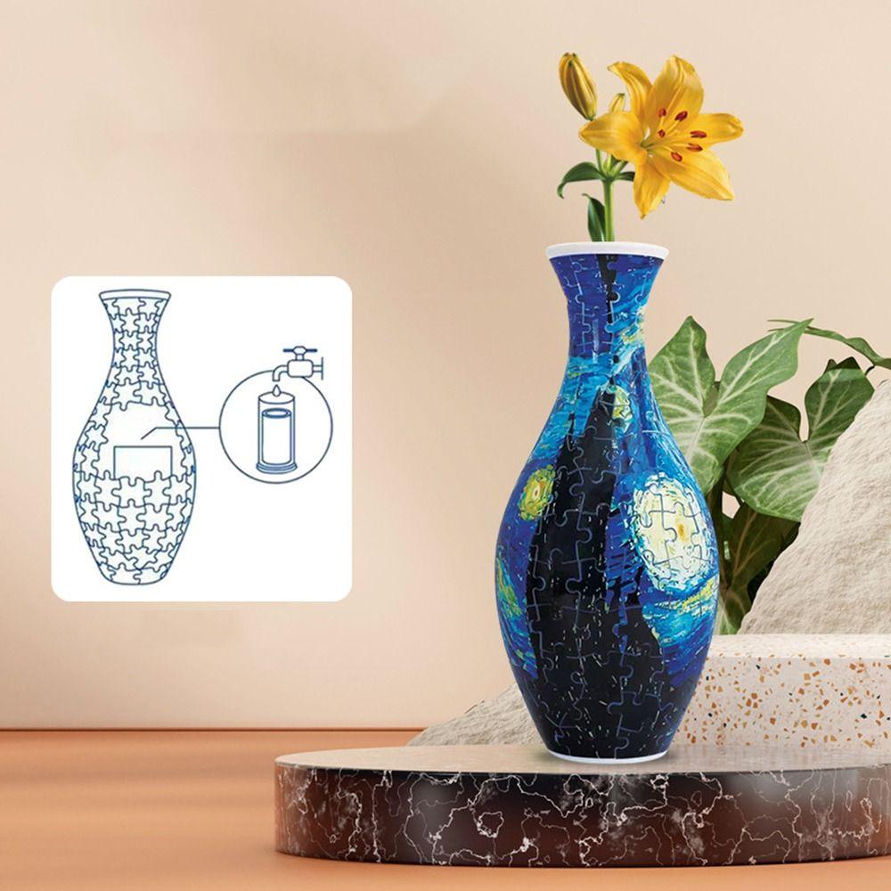 DIY Arts 3D Puzzlef Flower Vase Flower Arrangements Puzzle Kit 3D Art Puzzle Vase for Adults