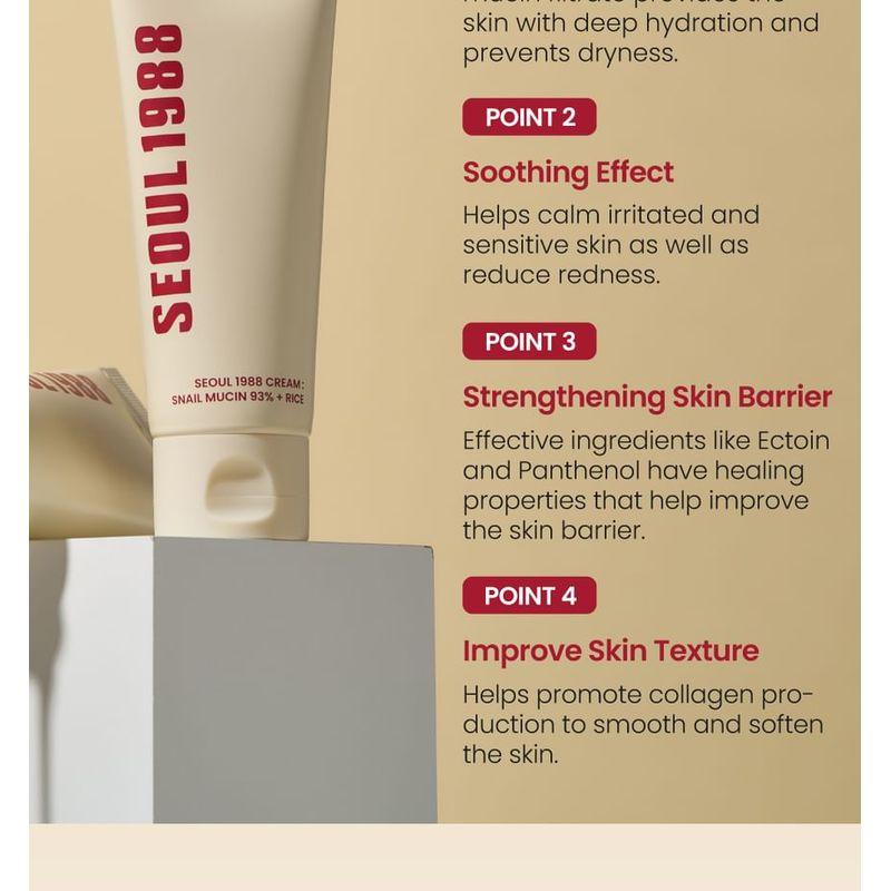 KSECRET - SEOUL 1988 Cream : Snail Mucin 93% + Rice