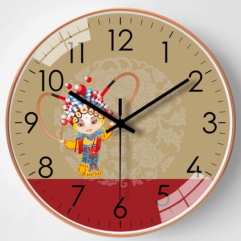 14-inch 35cm New Chinese Style Wall Clock Living Room Home Silent Wall Clock Bedroom Clock Hanging Table Quartz Clock