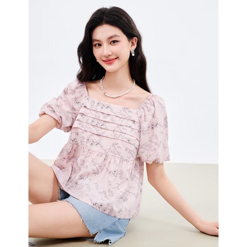 Women s Summer Elegant Puff Sleeve Lace Blouse L