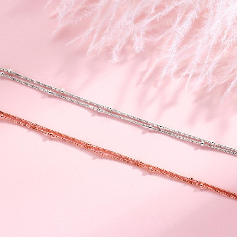 Round Bead Double-layer Snake Bone Bracelet Female Sweet Simple Small Fresh Korean Version Small Light Bead Decoration