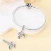 Genuine Copper Charm Luxurious Purple Flowers Bead Fits Bracelets DoItYourself Women Crafting Delicate Gifts Beautiful Exquisite