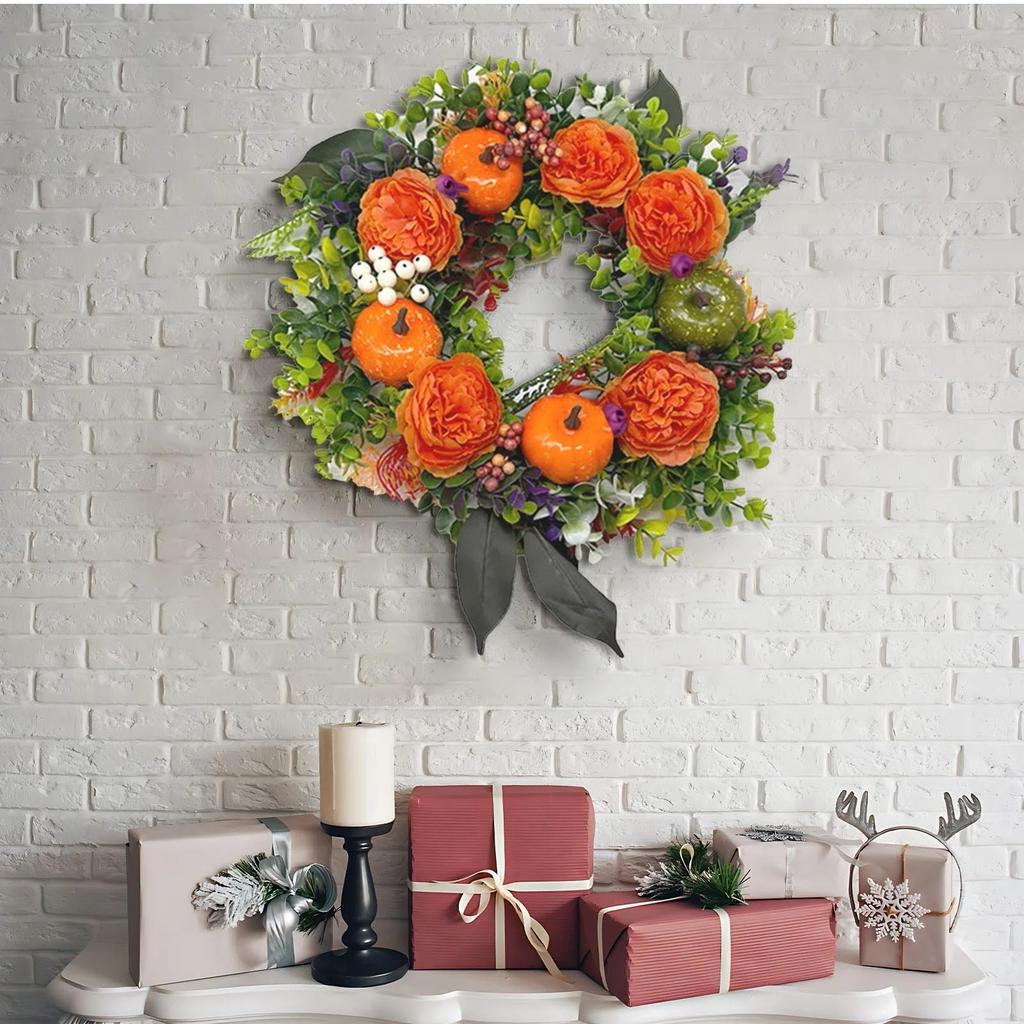 Thanksgiving Door Hanging Decoration  Wreath, Suitable For Porch, Window,  Home, Holiday, Hanging Decoration