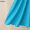ZANZEA Women Summer Square Collar Casual Short Sleeve Dress