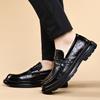 Mens Business Casual Leather Loafers Slip On Breathable Fashion Dress Shoes