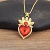 Nidin High Quality S/M/L Size Choice Sacred Heart Pendant Necklace For Women Men Cubic Zirconia Elegant Aesthetic Jewelry Gifts