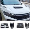 3PCS Universal Car Air Flow Intake Hood Scoop Vent Bonnet Decorative Cover Center Side Air Outlet Hood Auto Exterior Accessories