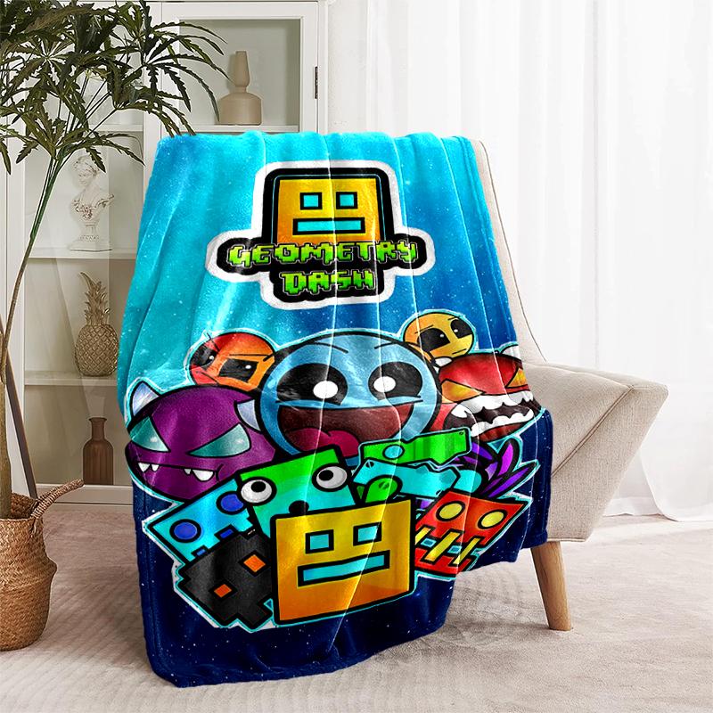 1pc Blanket Geometry Dash5 Print Design, Lightweight Blanket for Sofa, Bed- Soft &Warm, Gift for All Seasons like Christmas, Halloween