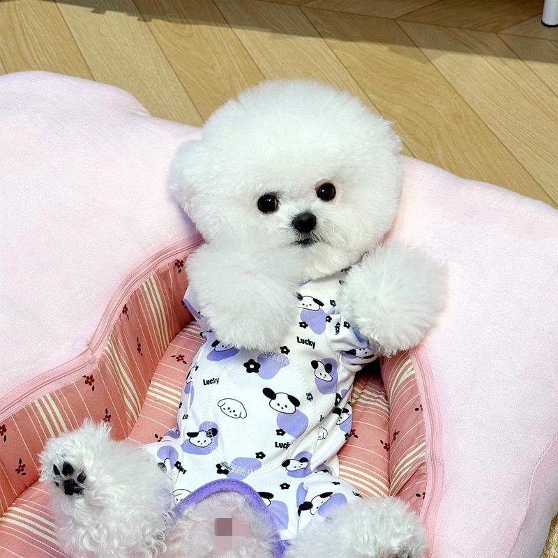 Cute Belly-protecting Puppy Clothes, Autumn And Winter Teddy Bichon Small Puppy Pet Four-legged Winter Belly-covering Pajamas