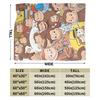 Cartoon Curious George Flannel Blanket  Soft Warm Throw Blanket for Couch Chair Decorative Funny Bedspread Sofa Bed Cover