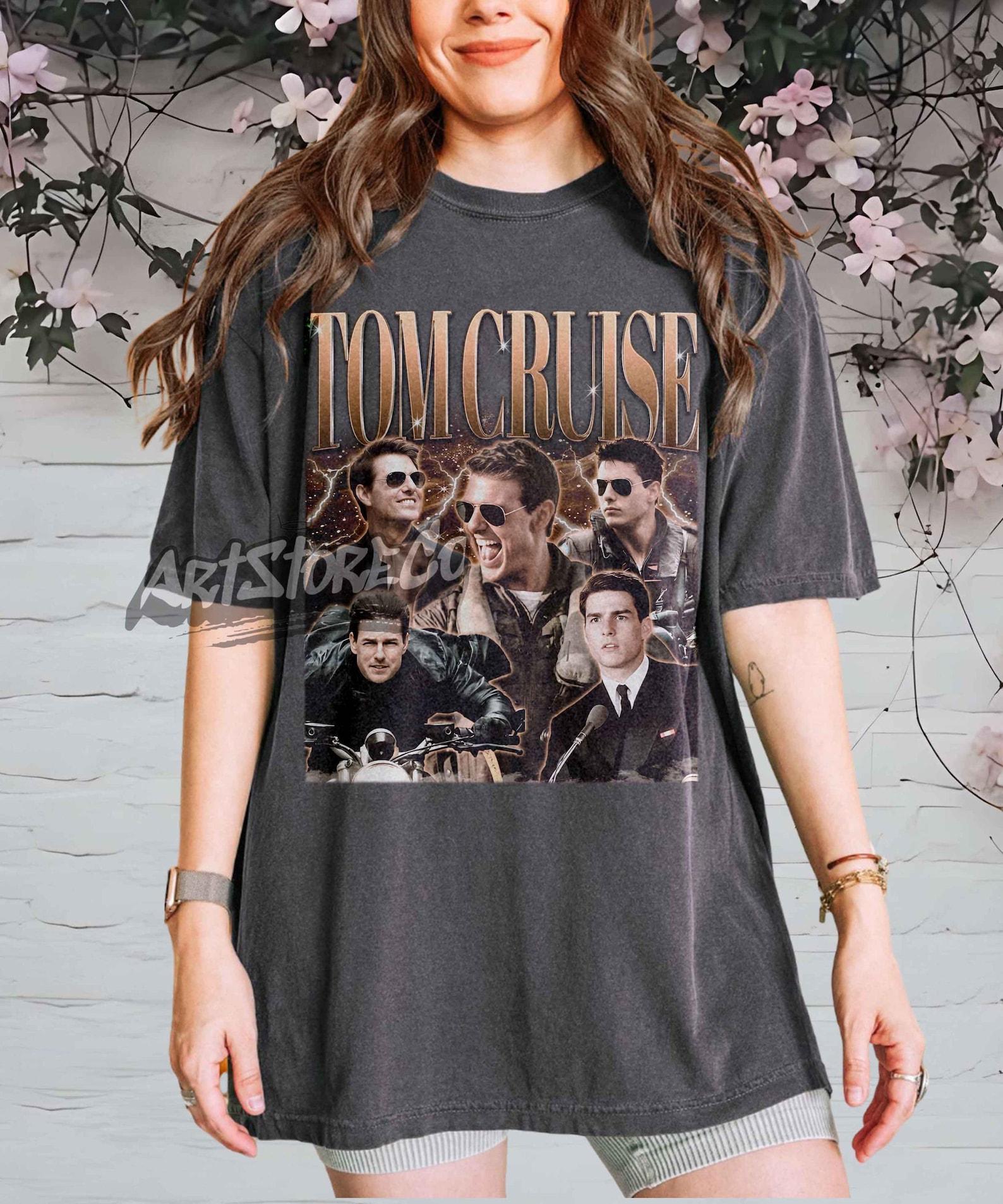 Tom Cruise Retro Collage Graphic Tee Shirt, Vintage Inspired Apparel L