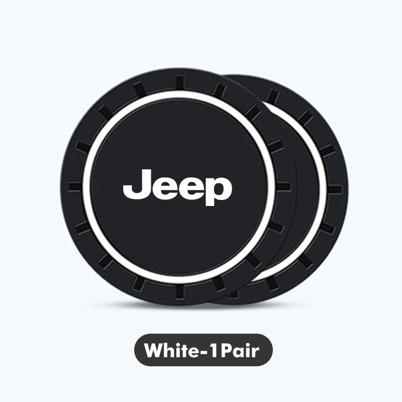 Car Silicone Coaster Anti-Slip Car Water Cup Mat Auto Accessories For Jeep Grand Cherokee Wrangler JK Renegade Gladiator Compass AKO1