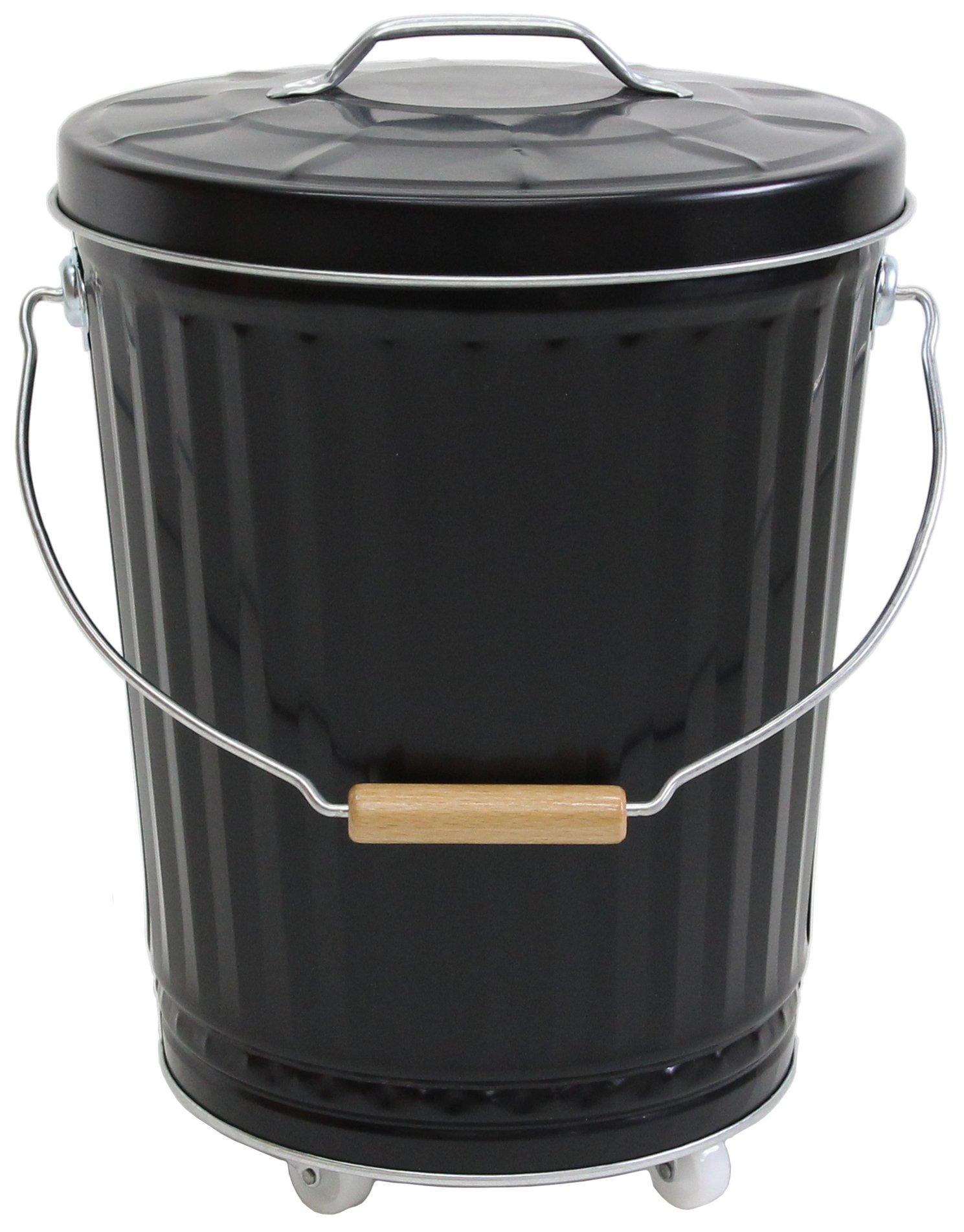 

Watanabe Metal Industry Ведро для золы HBKM22 Черное на колесиках чёрный