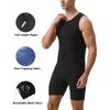 Combinaison Sauna Homme Gainant Body de Course Sweat à Fermeture Éclair Entraînement avec Short Maillot de Corps Fitness Musculation Combinaison d'Exercice Débardeur Combinaison