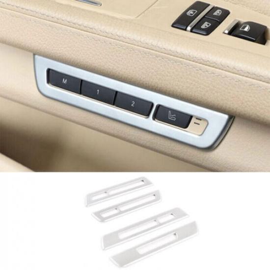 Fit For BMW 7 Series 2009-2015 Matte Silver Seat Memory Button Switch Cover Trim