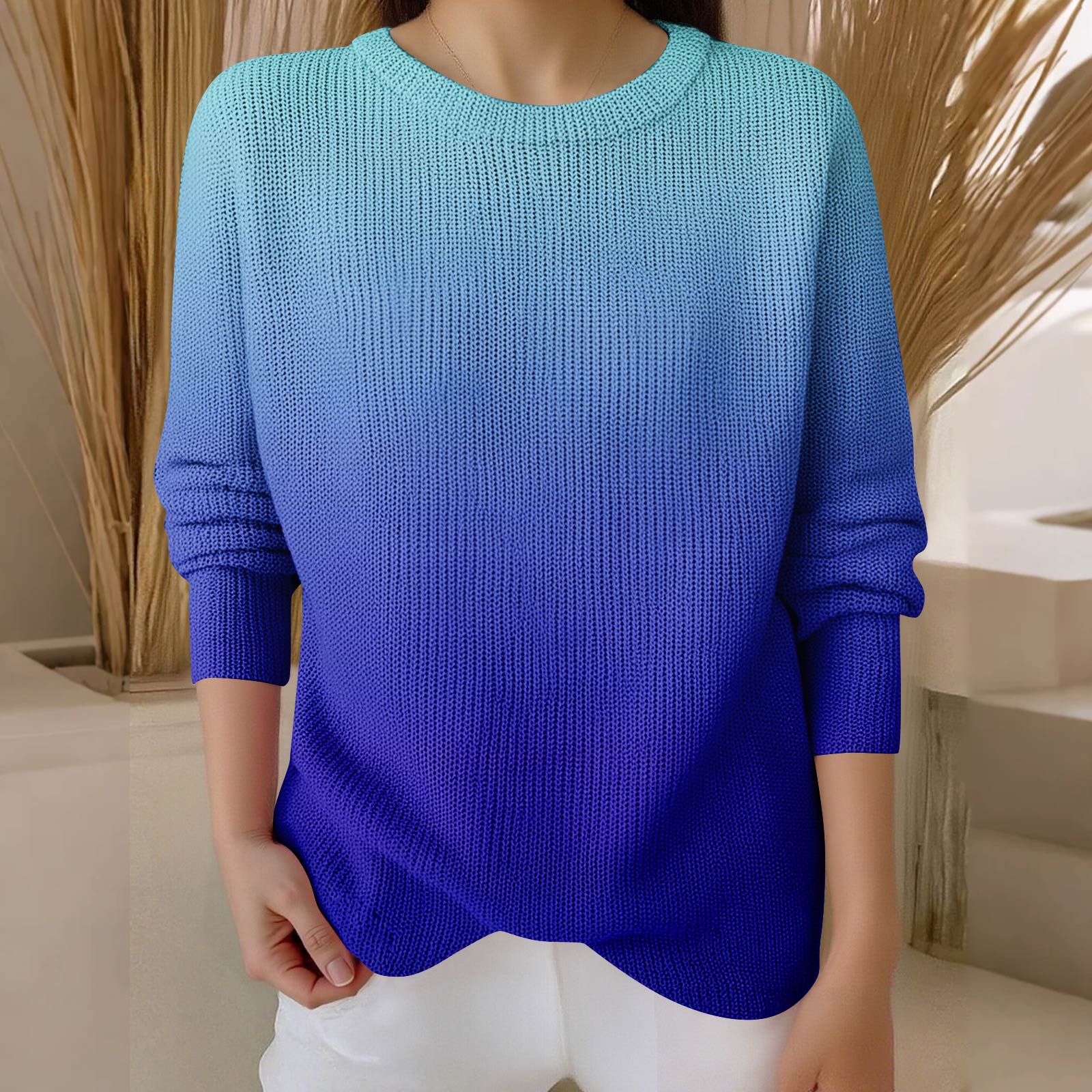 

Пуловеры с длинным рукавом для женщин, с круглым вырезом, повседневные, милые, с принтом, вязаные, оверсайз XL