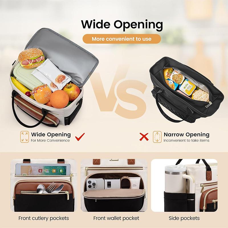 Insulated Lunch Bag Women,13L Large Leakproof Cooler Bag for Work Picnic Beach Family College,Lunch Box with Shoulder Strap Cup Holder for Adults