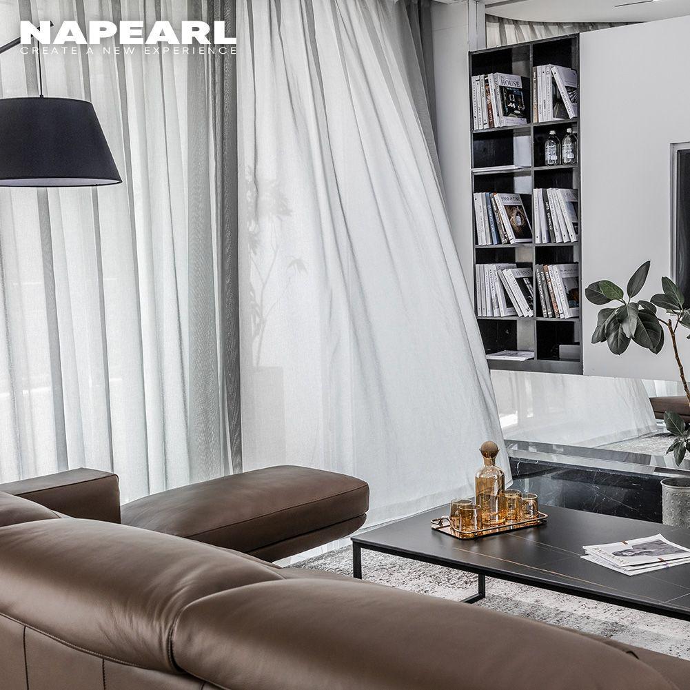 1PC NAPEARL Simple Elegant Tulle Sheer Curtain Solid Color Window Screening for Living Room Bedroom Home Decor
