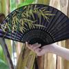 Folding Japanese for Festivals and Fireworks Japanese Beautiful Gold Bamboo [DERAYEE] Fan, Bamboo, Style, Summer, Stylish, Handheld, Displays,