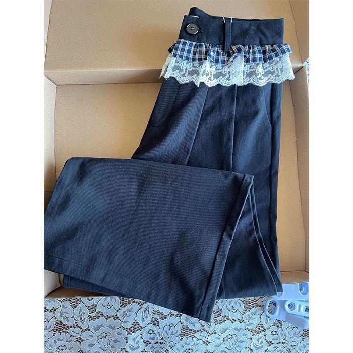 

Niche Design Mesh Lace Casual Pants Spring and Summer New Girl s Floor Trousers XL