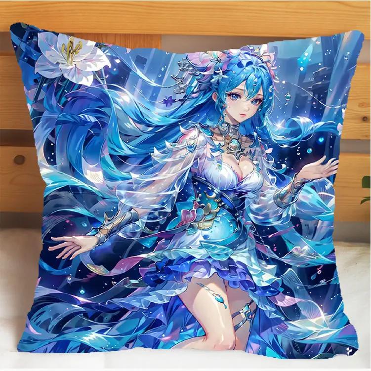 Arena of Valor Honor of Kings Diao Chan Pillow and Pillowcase Cushion Cover Case Double Sided Print Plush Throw Pillows 40x40cm