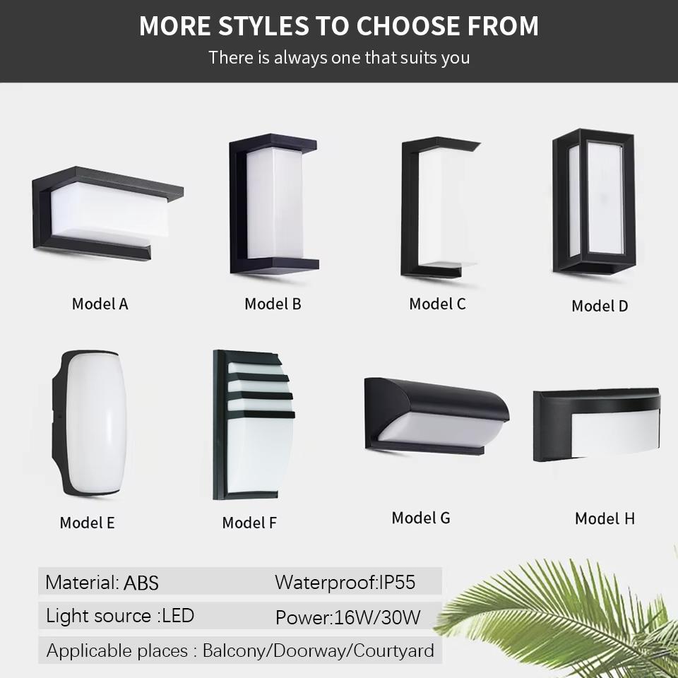 LED Wall Lamp Motion Sensor Indoor Outdoor AC85-265V ABS Waterproof Led Lights Modern Home Appliance For Home Living Room Porch